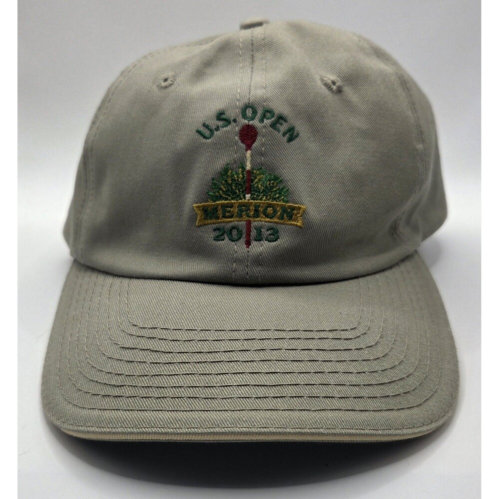 Official USGA Members US Open Merion Adjustable  Baseball Cap Hat Khaki Tan